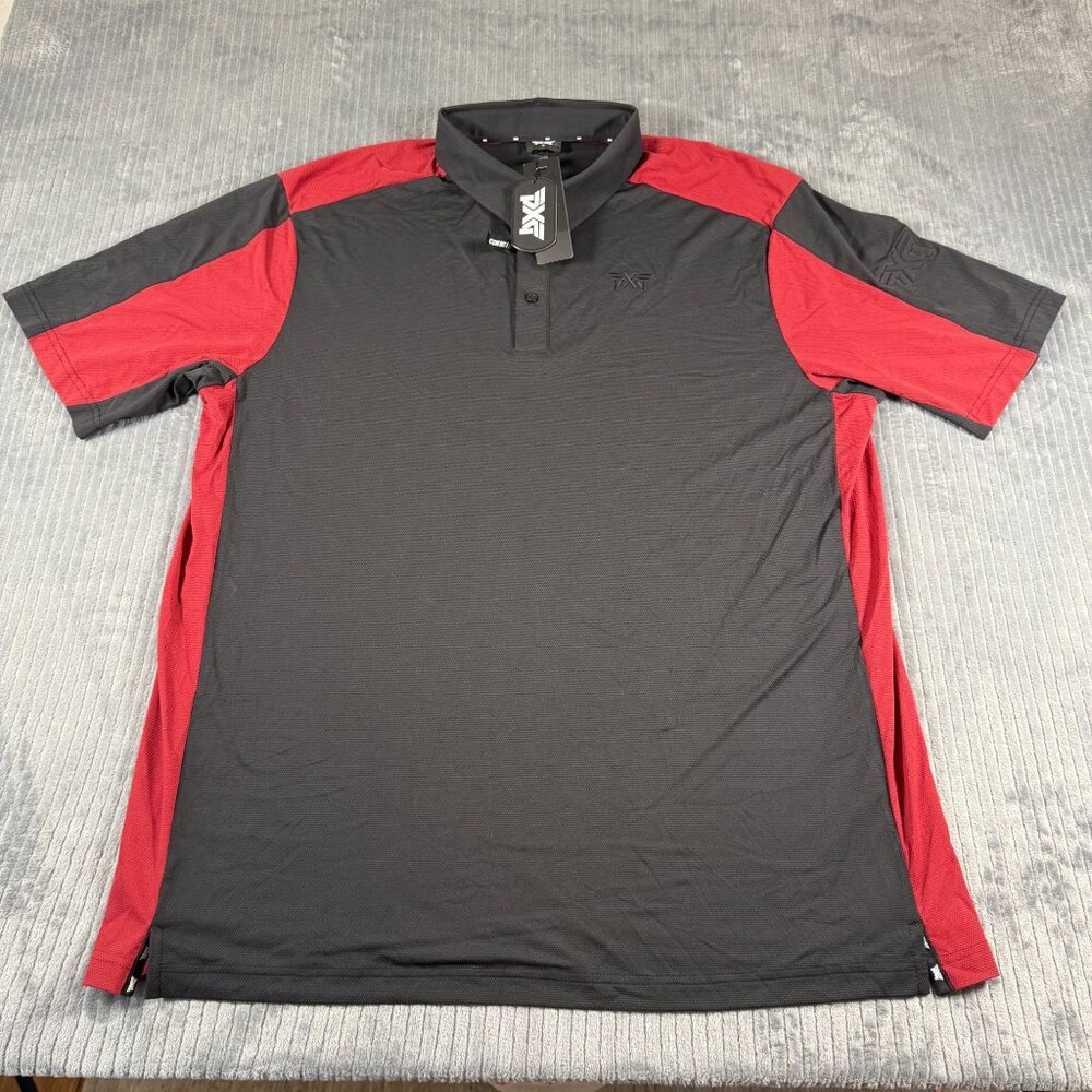 PXG NWT Parsons Xtreme Golf Polo Shirt Mens XL Comfort FIt Black Red $125